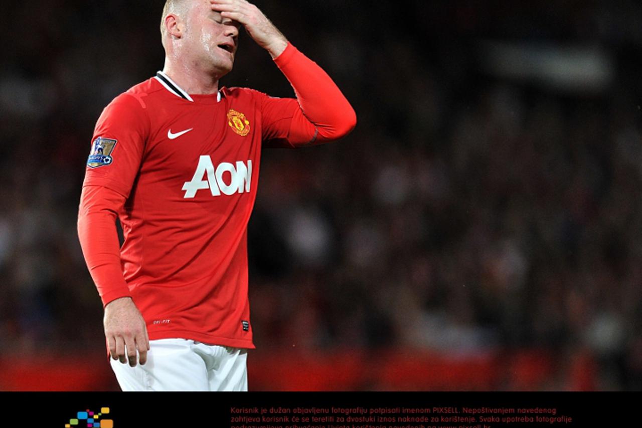 \'Manchester United\'s Wayne Rooney rues a missed chance Photo: Press Association/Pixsell\'